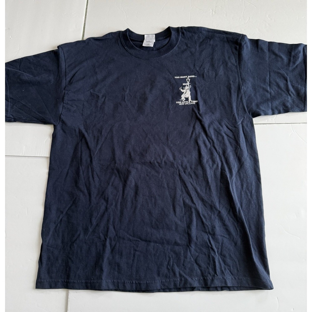 NWOT Too Many Bars Men's Tee Shirt XL Navy Blue New Orleans